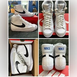 Nike Blazer Mid White and Black size youth 7, Women 8.5